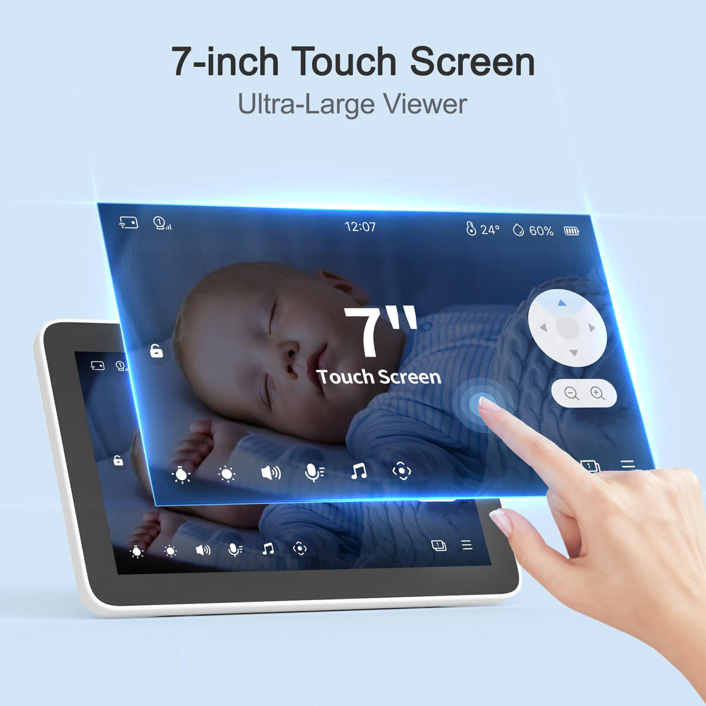 Simsky video baby monitor 7-inch screen for easy control and viewing