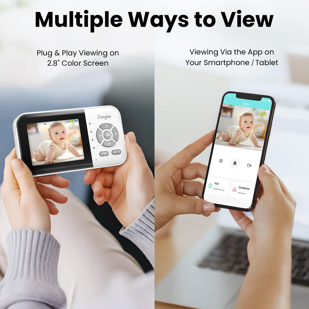 Simyke infrared night vision provides clear visibility without disturbing your child.
