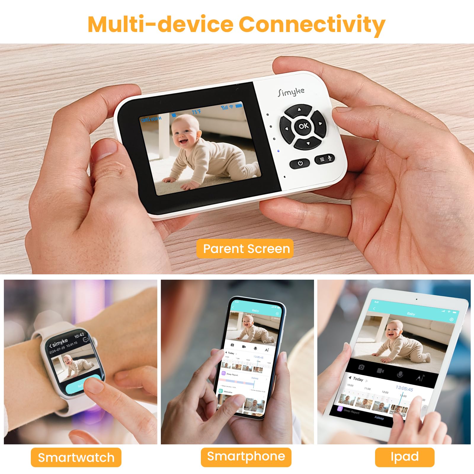 Simyke privacy toggle supports private monitoring without constant WiFi