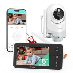 Simyke video monitor shows a clear 5-inch display for easy nursery viewing