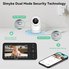 Simyke video monitor setup without WiFi for private, reliable use