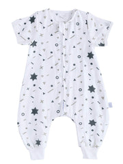 Sincere Muslin Original Cotton Sleep Sack with sleeves star design, breathable and gentle for warm nights.