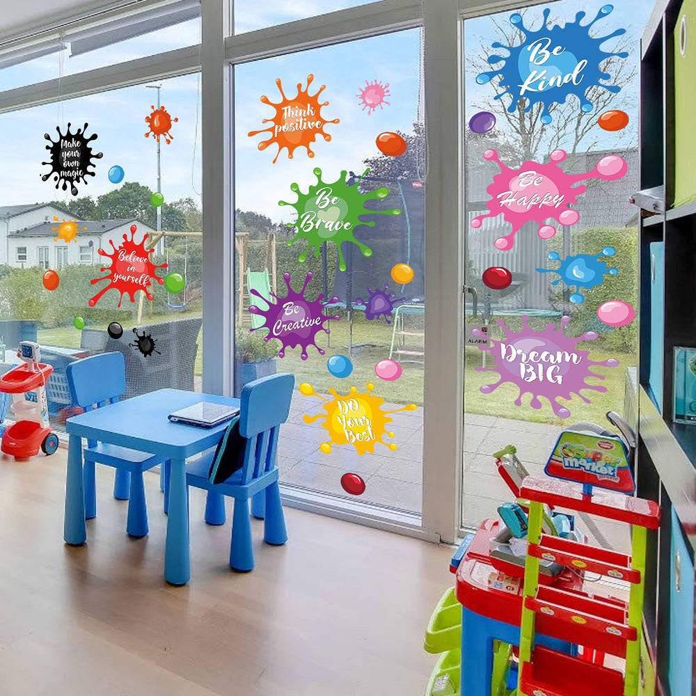 Sinekong wall decal sheet showcases dream-big message with bright paint splashes