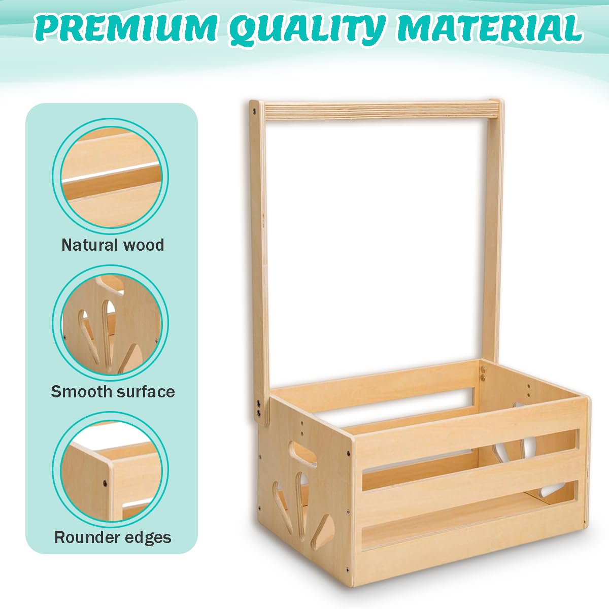 Singring wooden closet basket interior space demonstrates ample room for garments.