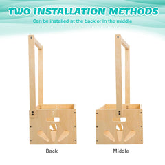 Singring wooden closet basket side view showing built-in handle and portable design.