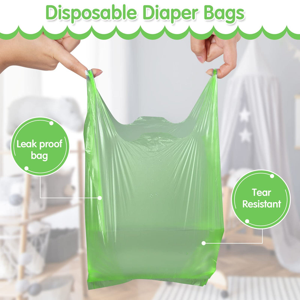Sinmoe thick plastic diaper bags provide durable tear resistance.