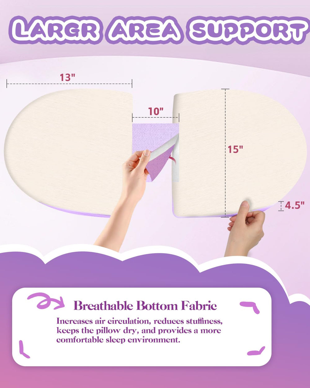 Sino Salected back and belly support for comfortable sleep during pregnancy.
