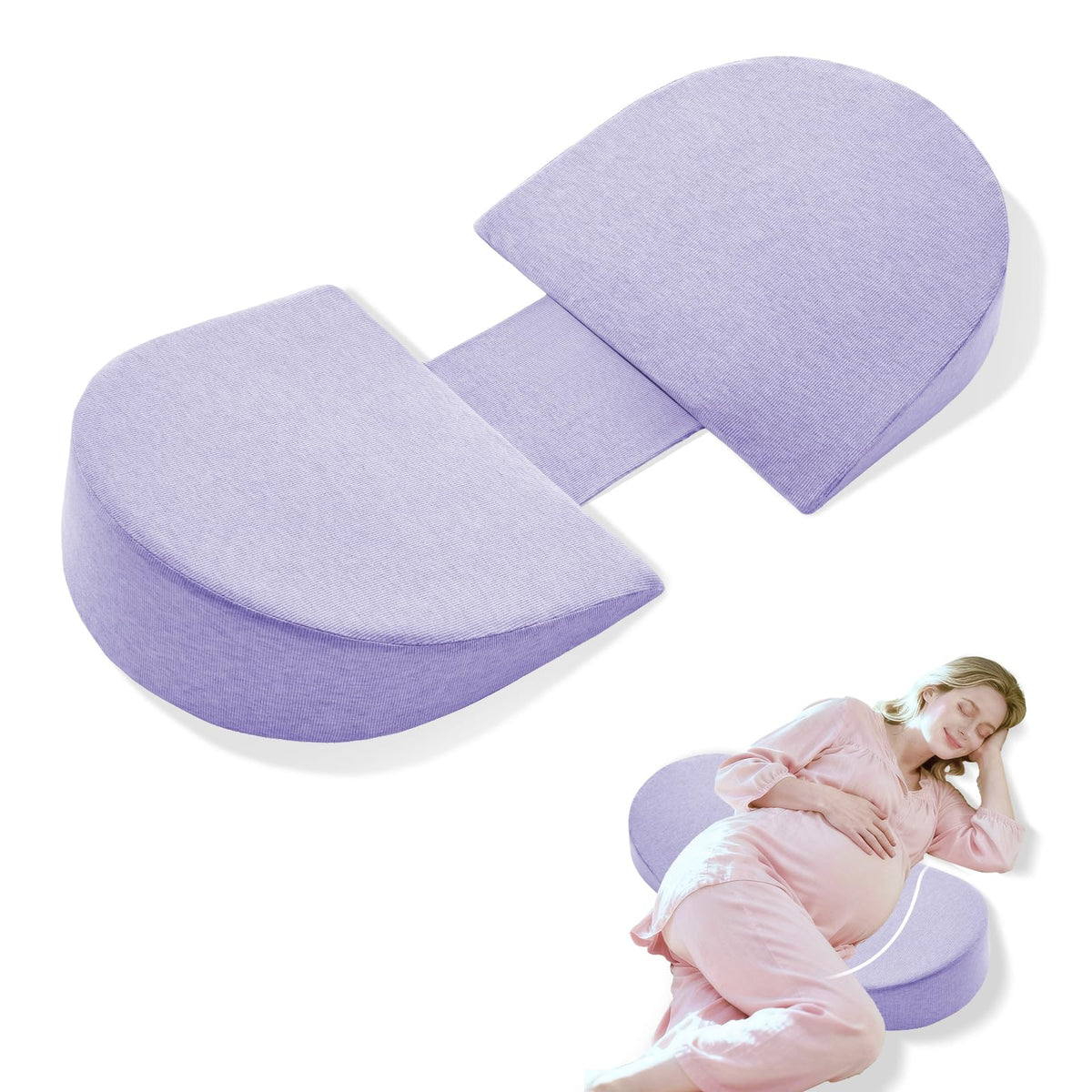 Sino Salected memory foam wedge pillow for pregnancy support and comfort.