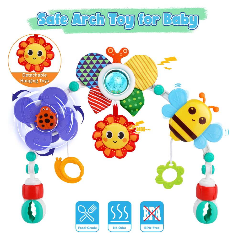 SINOMARS adjustable clip secures to strollers and cribs for a secure fit.