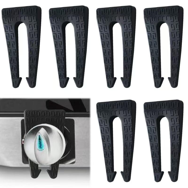 SINSETU 6 pack knob locks for gas stove, black pack, durable family safety