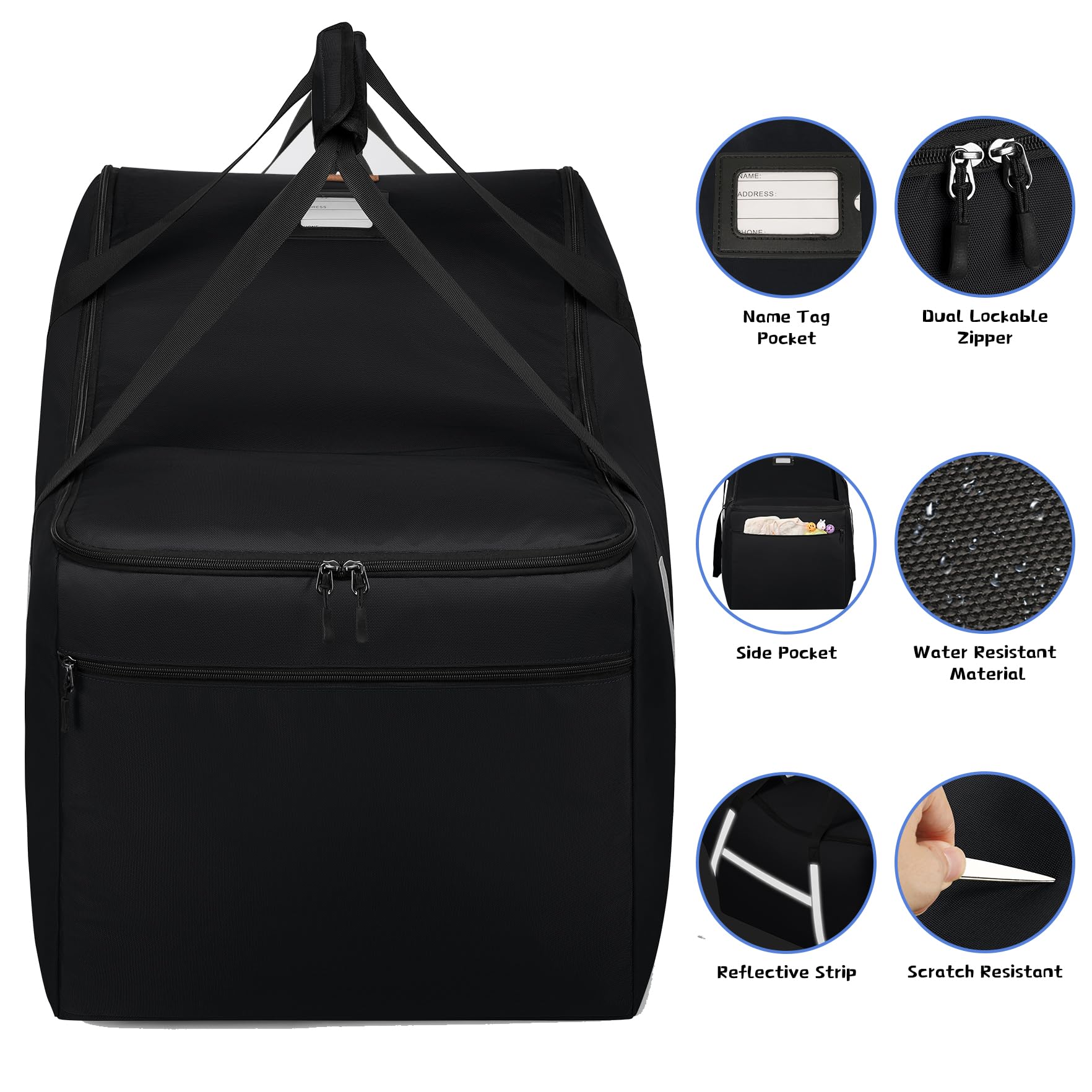 SINVICKO car seat bag shows thick bumper feet protecting the bottom from dirt