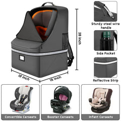 SINVICKO car seat bag showing steel cable handle for one-handed carrying.