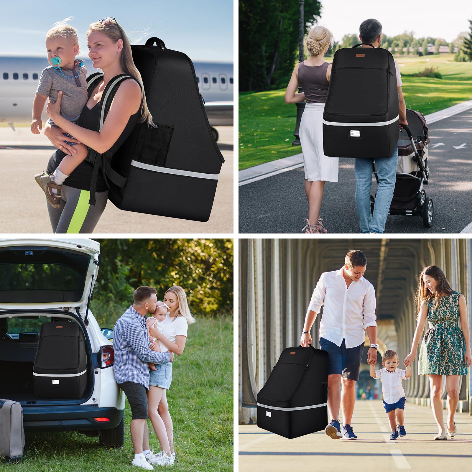 Side pockets hold travel gear like umbrellas or water bottles