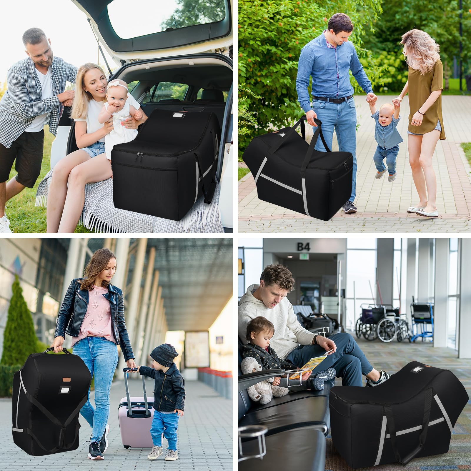 SINVICKO travel bag with ID pocket to help locate your seat at the airport