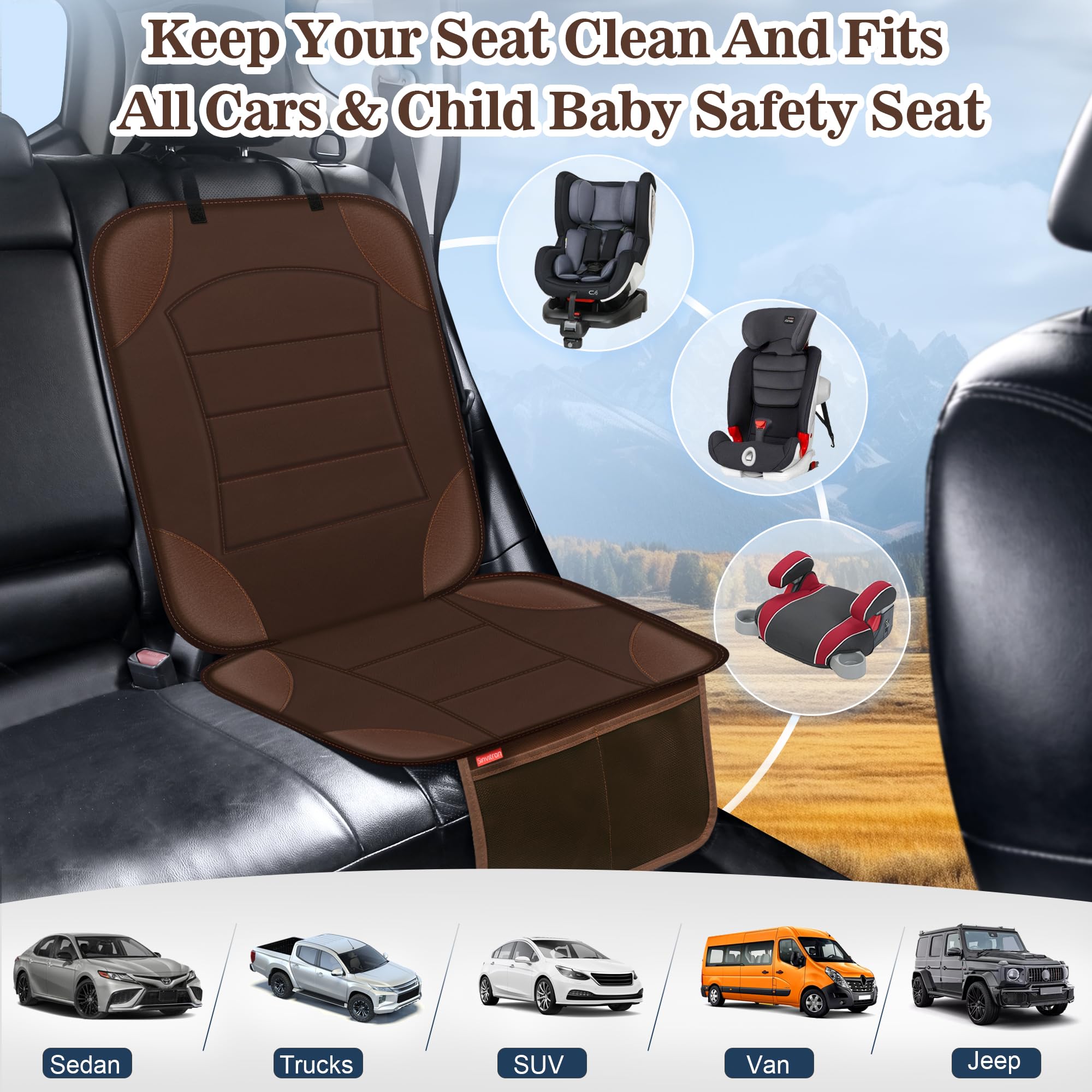 Sinvitron brown universal fit covers the seat bottom and back for versatile protection.