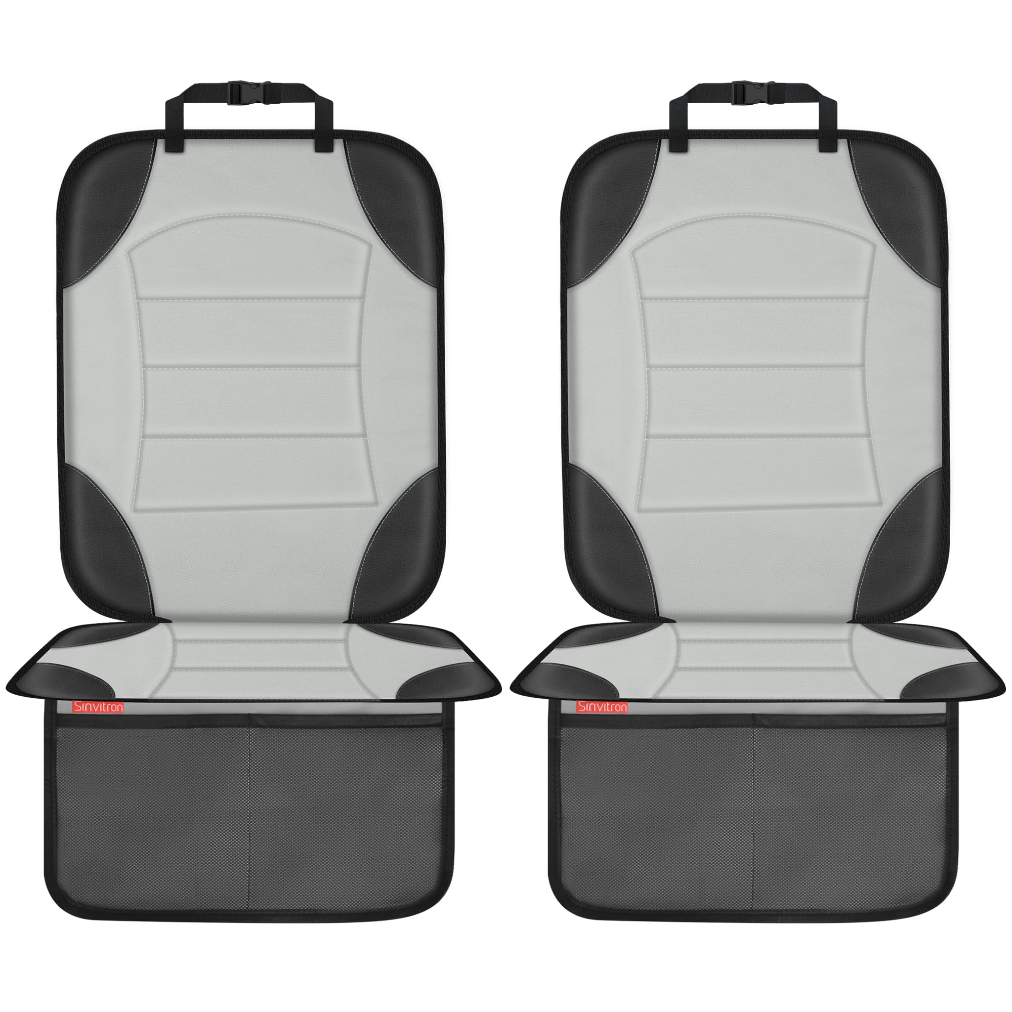 Sinvitron car seat protector with waterproof leatherette shields from spills