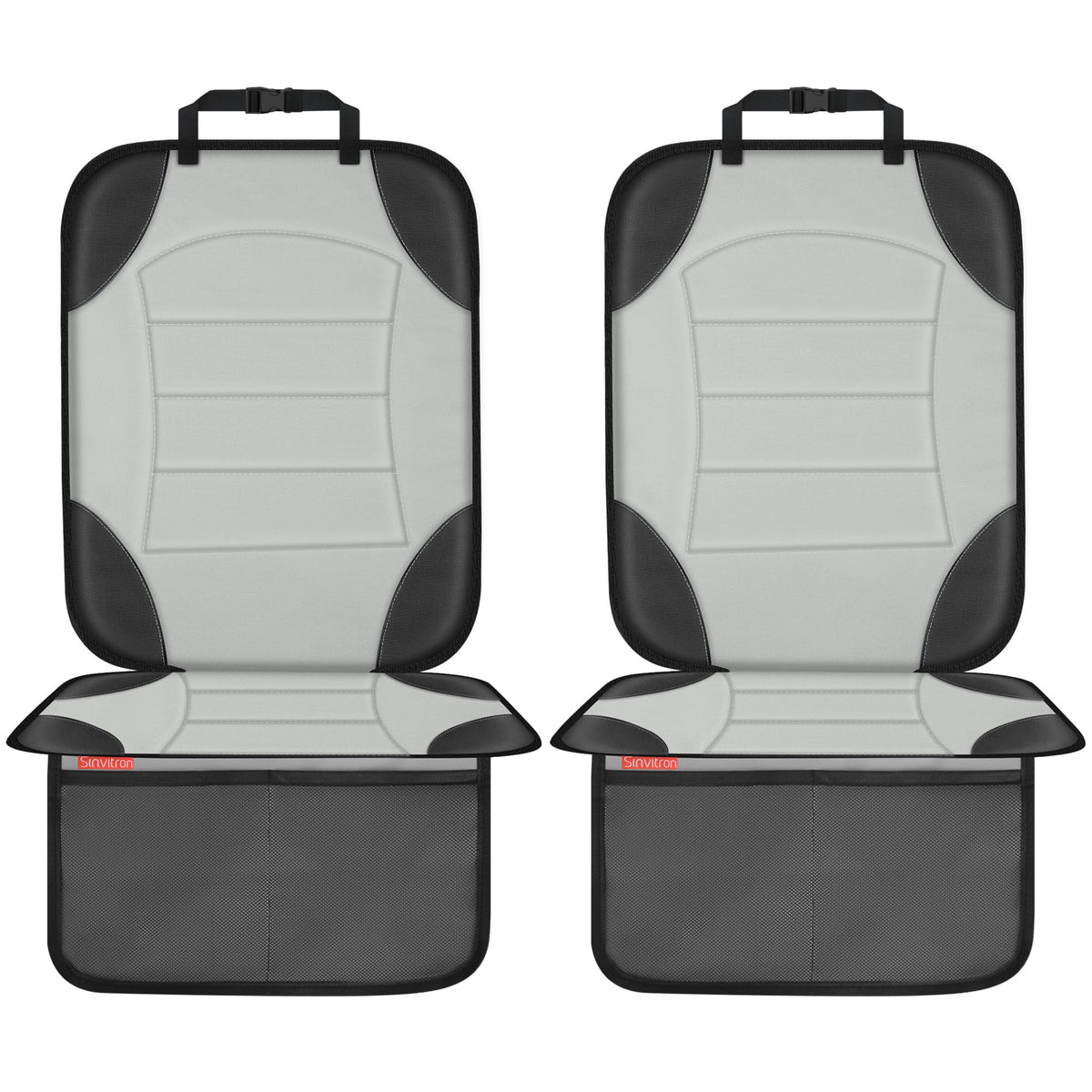 Sinvitron car seat protector with waterproof leatherette shields from spills