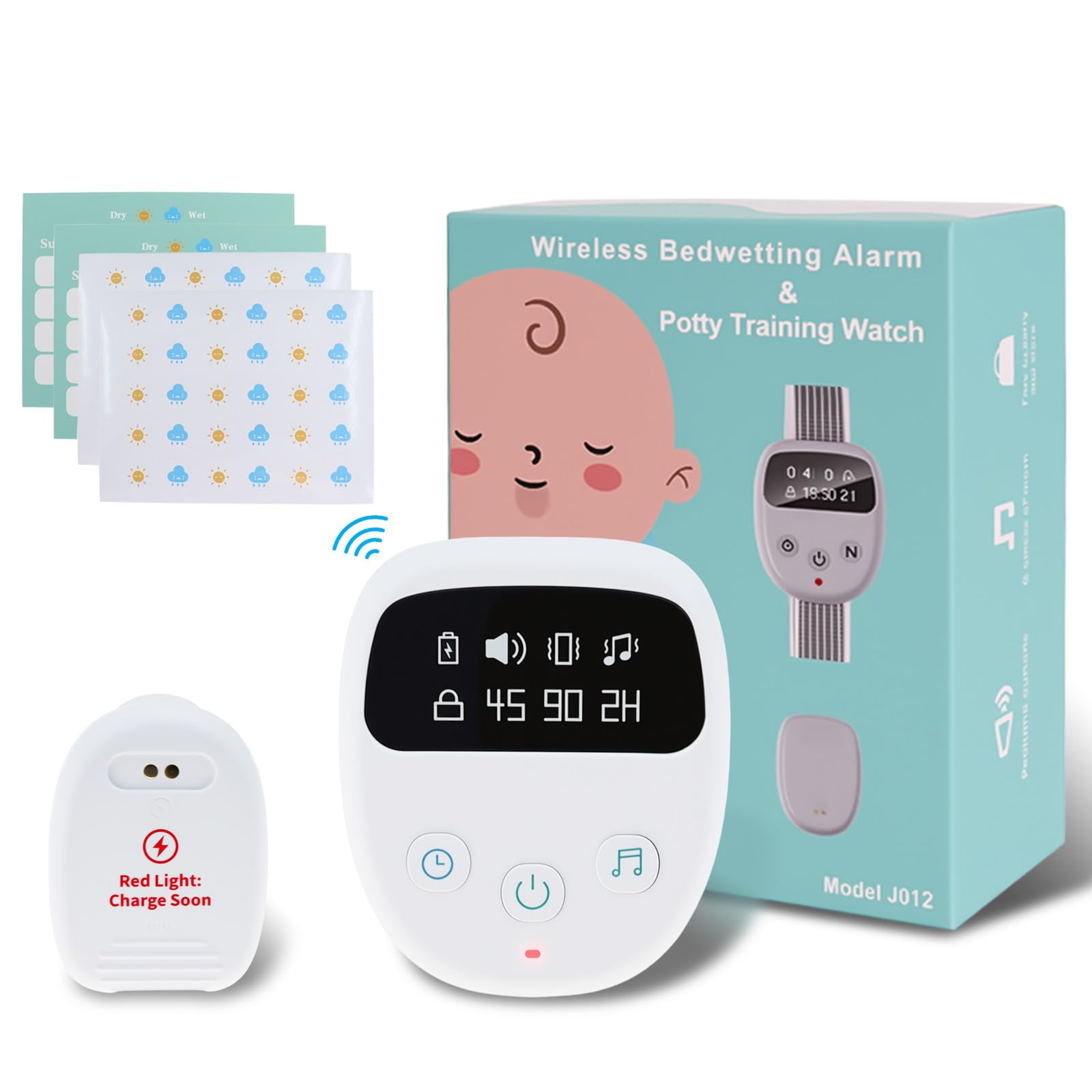 SinWar bedwetting alarm wristband demonstrates wireless comfort for nightly use.