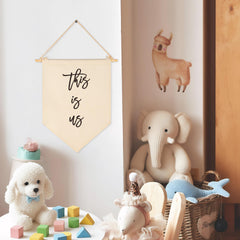 Sioial tough twine and wooden stick setup for easy, secure wall hanging.