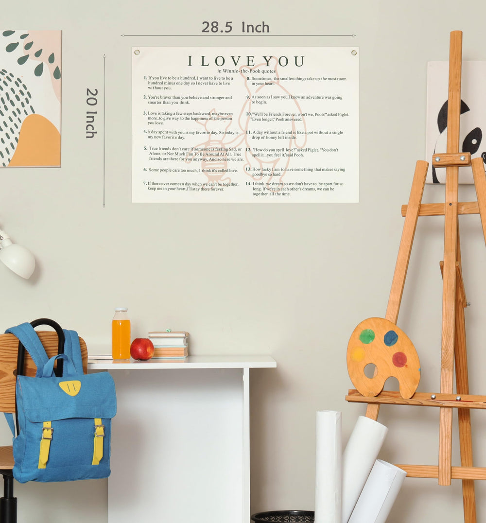 Sioial I Love You banner works as thoughtful room accent.