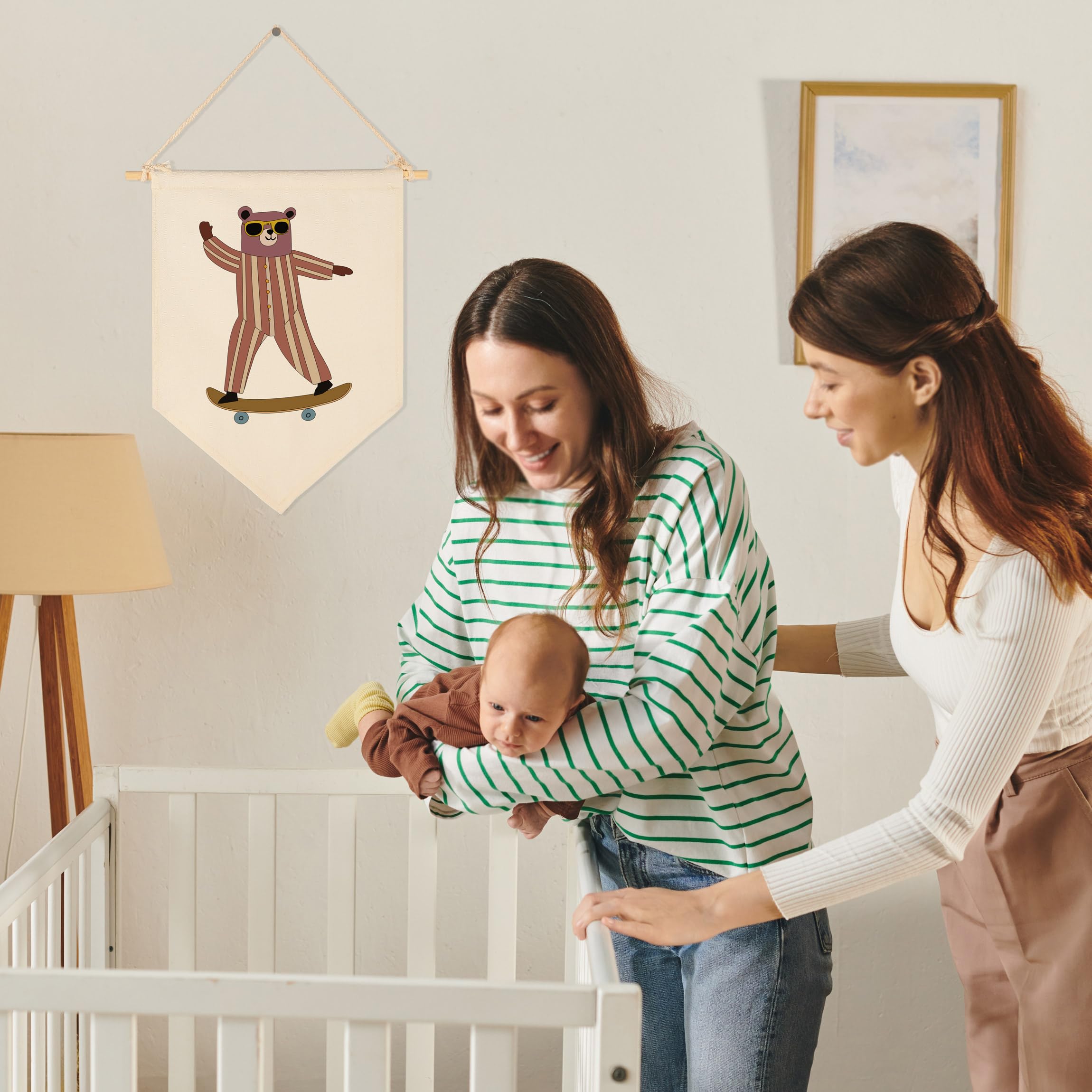Sioial hanging banner adds playful inspiration to kids’ rooms and play areas.