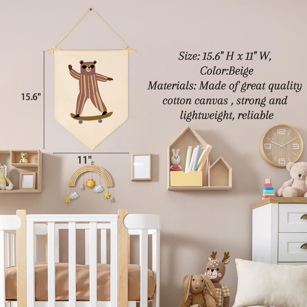 Sioial beige banner is lightweight and simple to mount on walls.