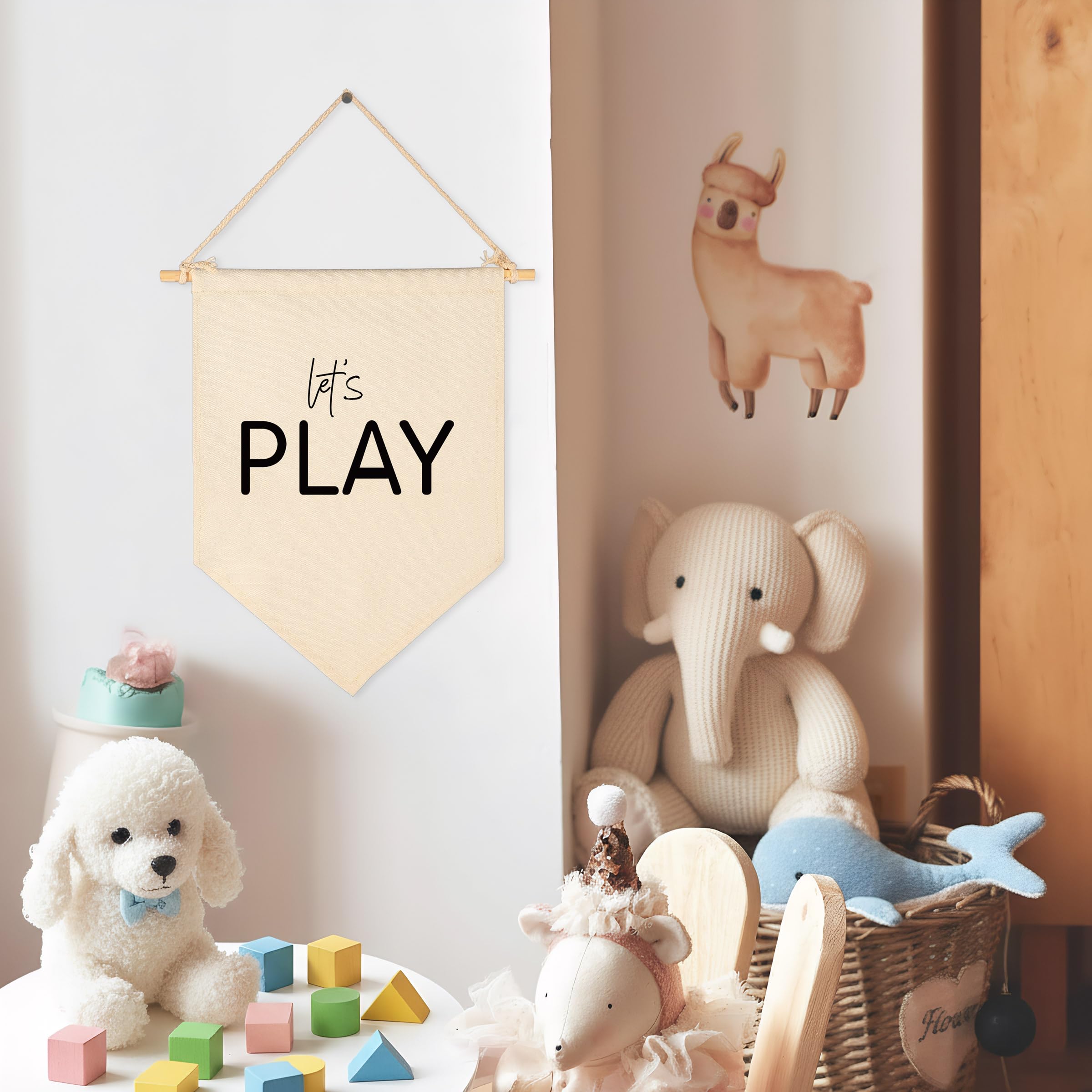 Sioial Banner pennant for nursery fosters an inspiring space for reading.
