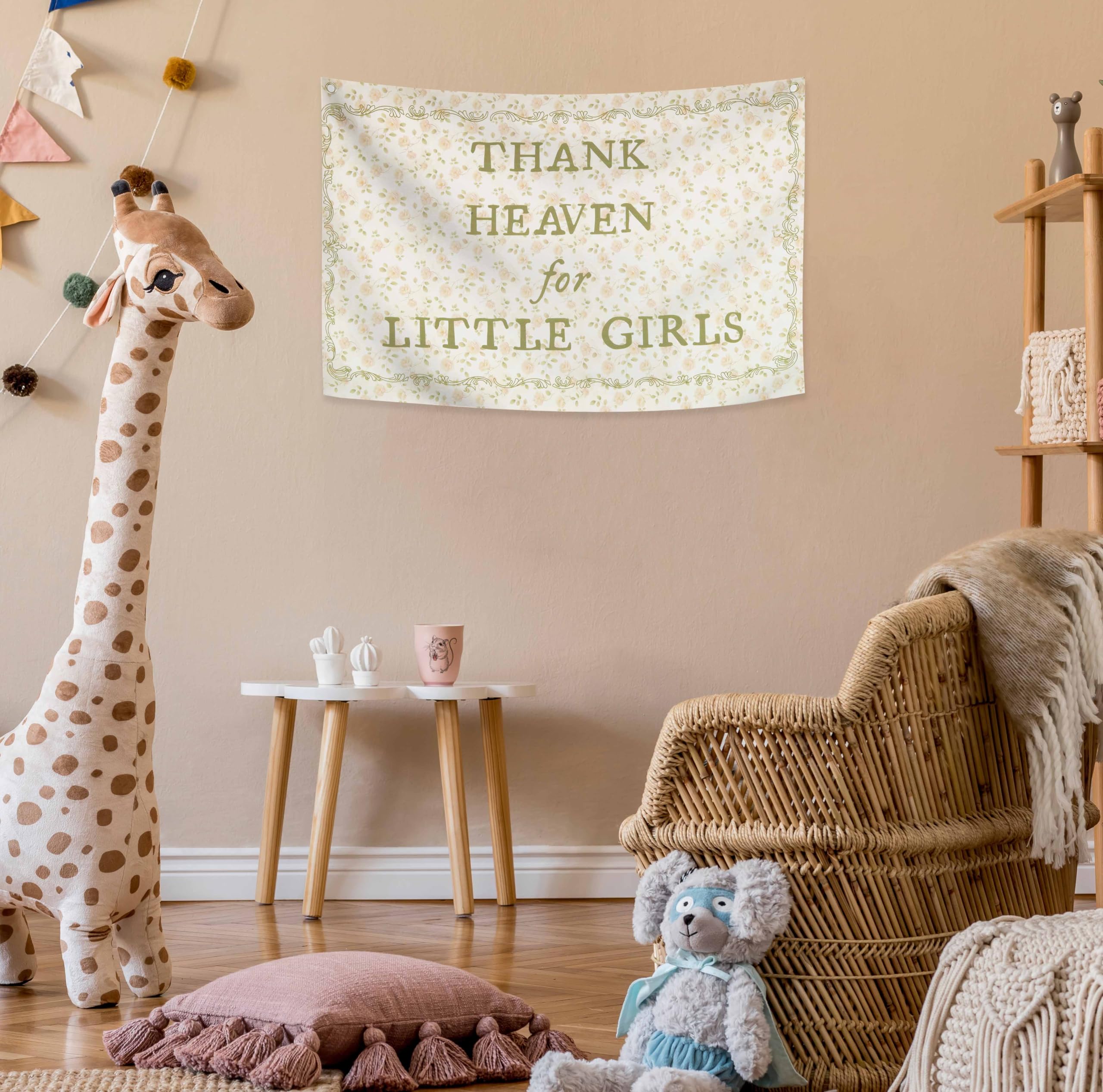 Sioial banner with two metal grommets for easy hanging.