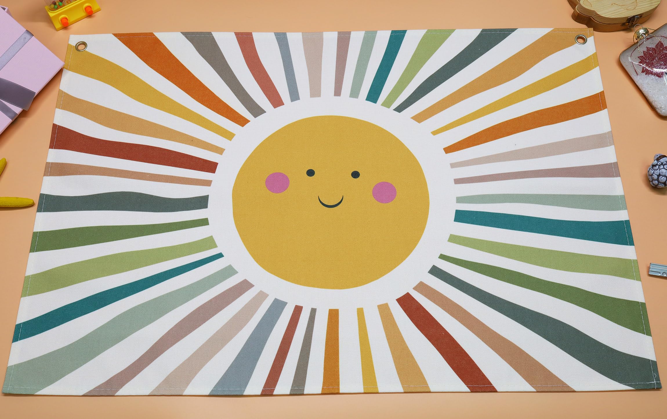 Sioial boho banner sun theme beige for nursery decor and calm atmosphere