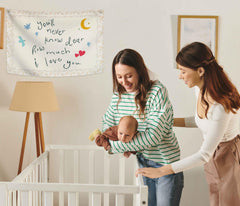 Sioial boho flag wall banner suits toddler bedrooms with beige tones