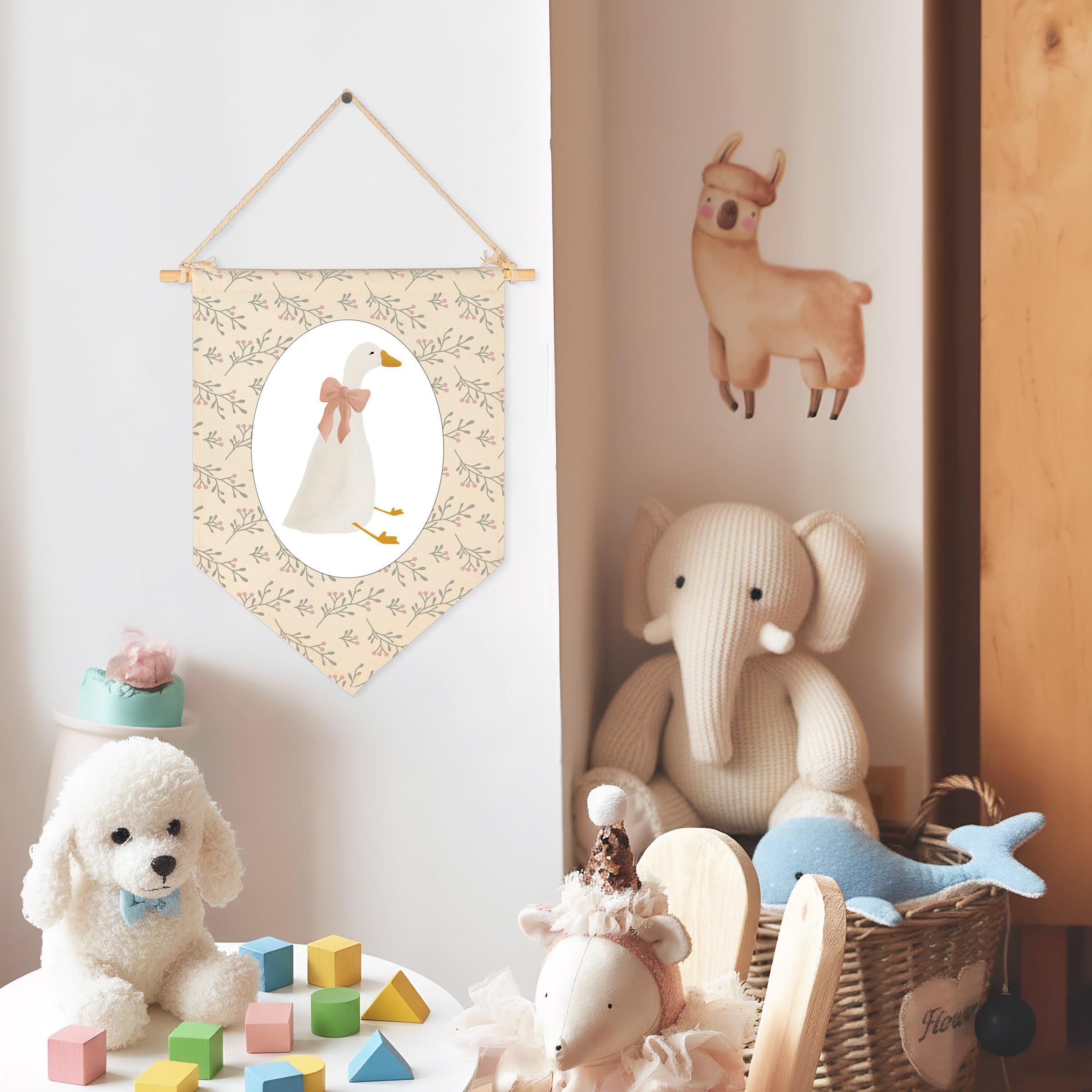 Sioial canvas banner Silly Goose boosts room charm and reading corners