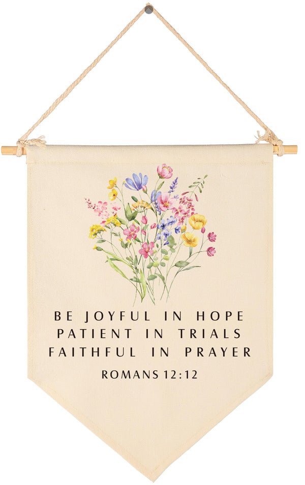 Sioial Bible Verse canvas banner for nursery wall decor.
