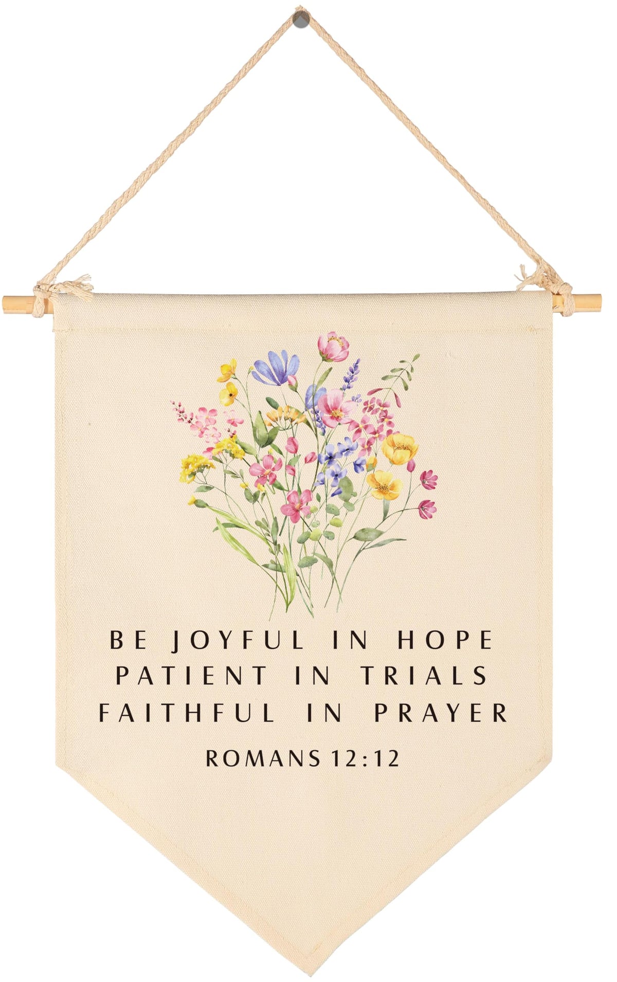 Sioial Bible Verse canvas banner for nursery wall decor.