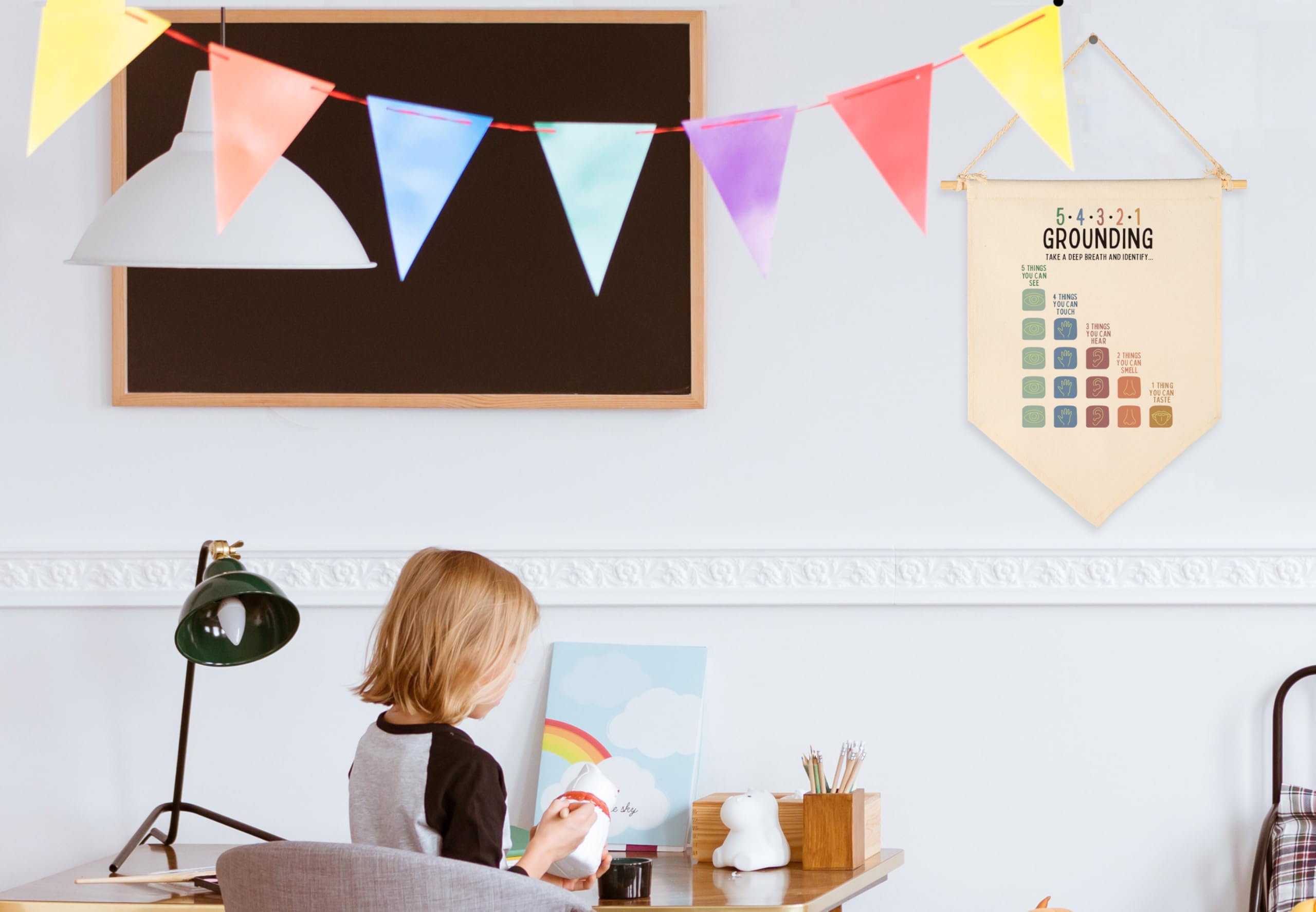 Sioial classroom wall banner decor brightens learning environments.