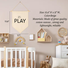 Sioial Cotton banner adds natural aesthetic to baby rooms and classrooms.