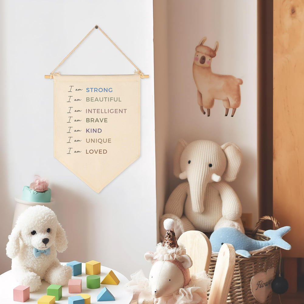 Sioial door decor flag above a doorway, versatile classroom or home wall accent.