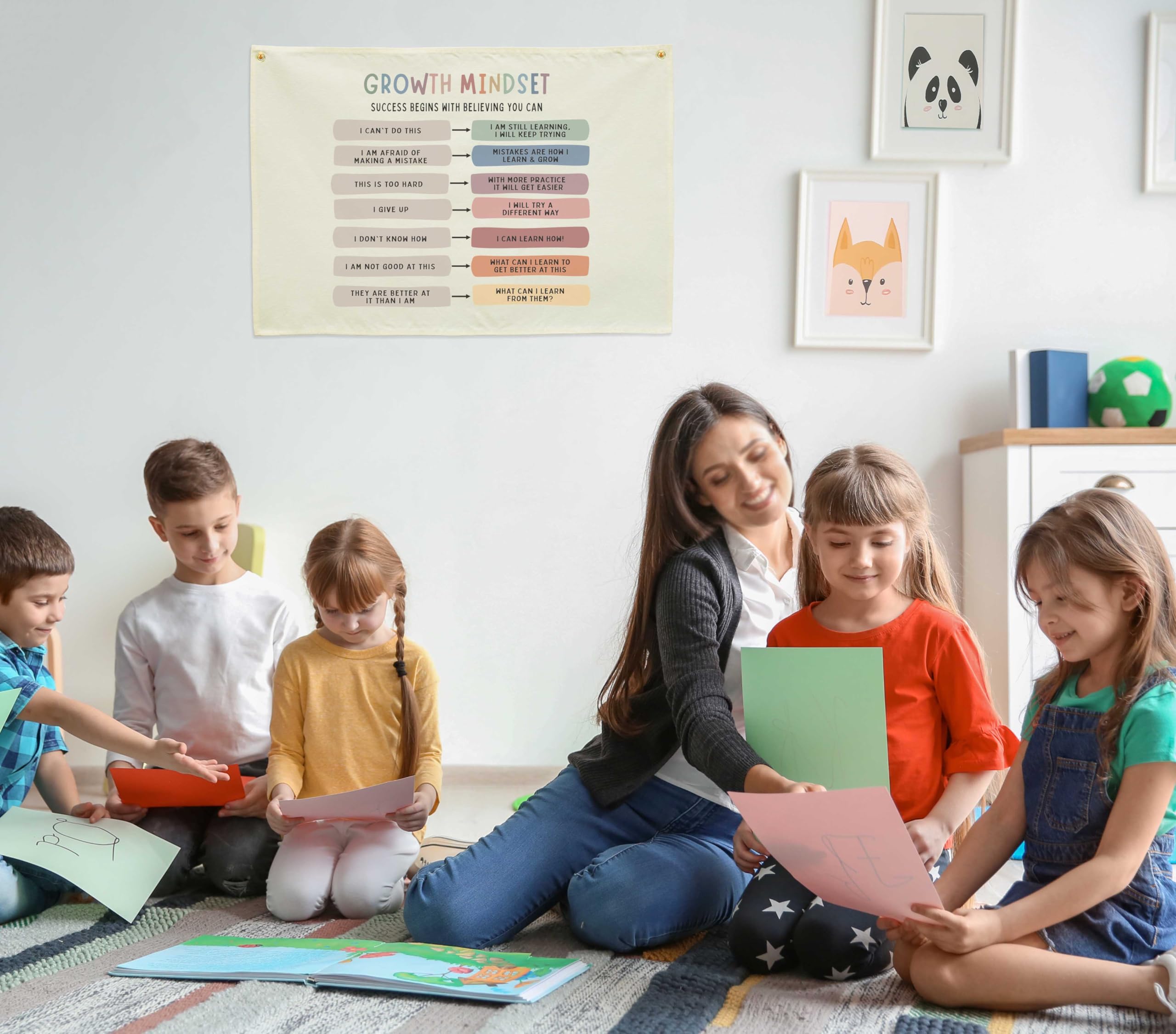 Sioial Growth Mindset banner classroom poster supports engaging lessons