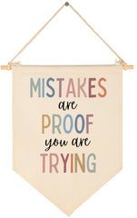 Sioial Growth Mindset Pennant beige wall decor for classrooms enhances atmosphere.