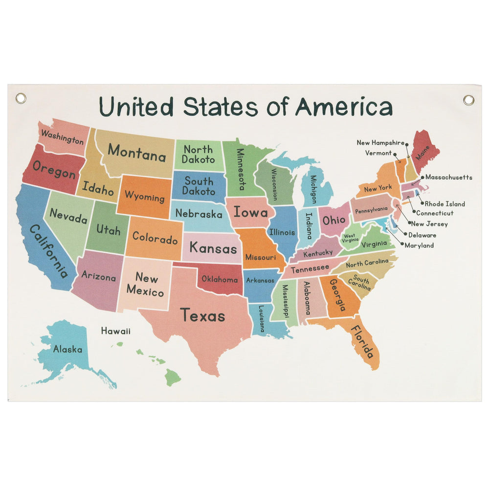Sioial map theme banner used in teacher or office space, versatile decor