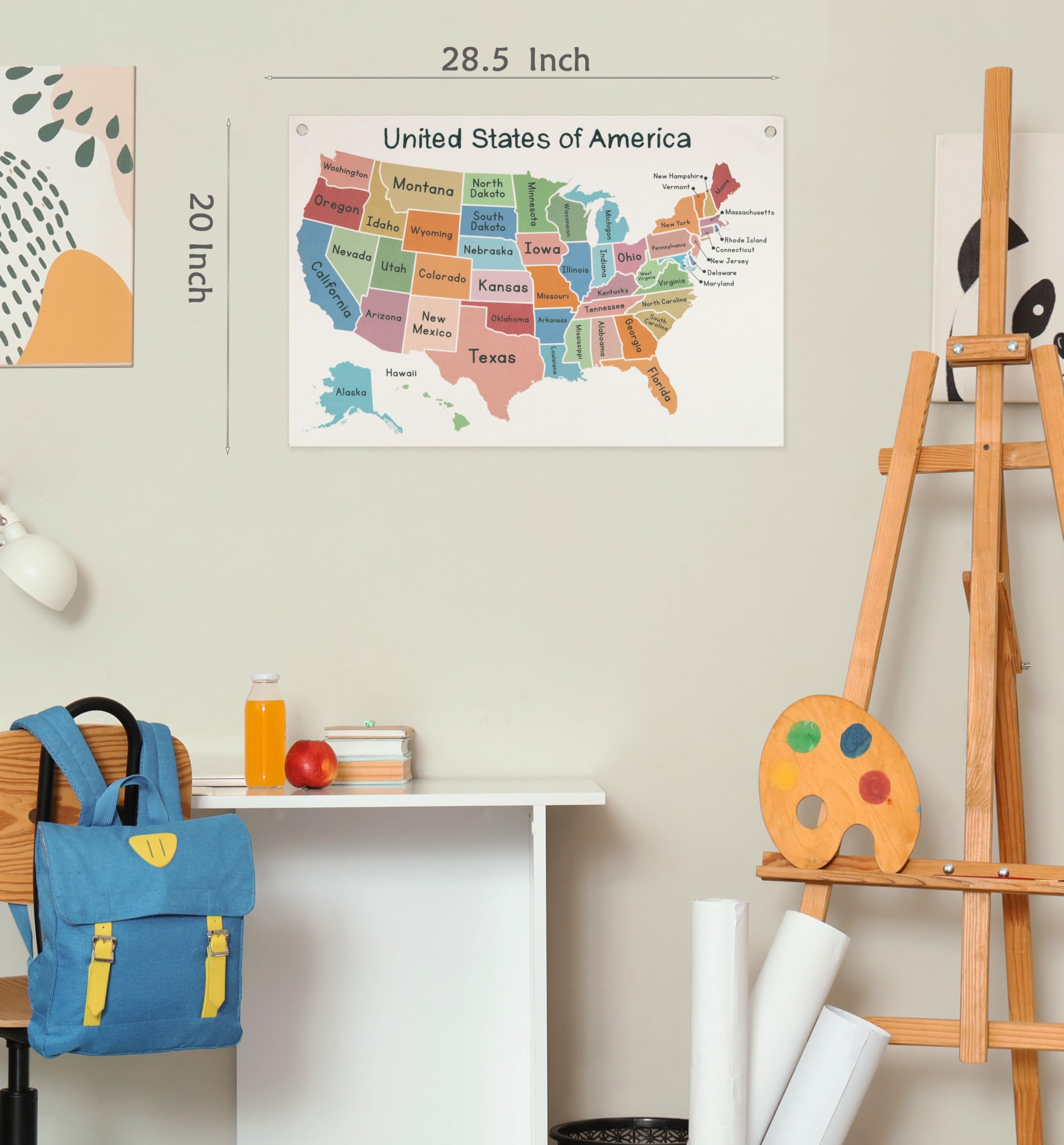 Sioial map theme learning room banner, beige backdrop for study spaces