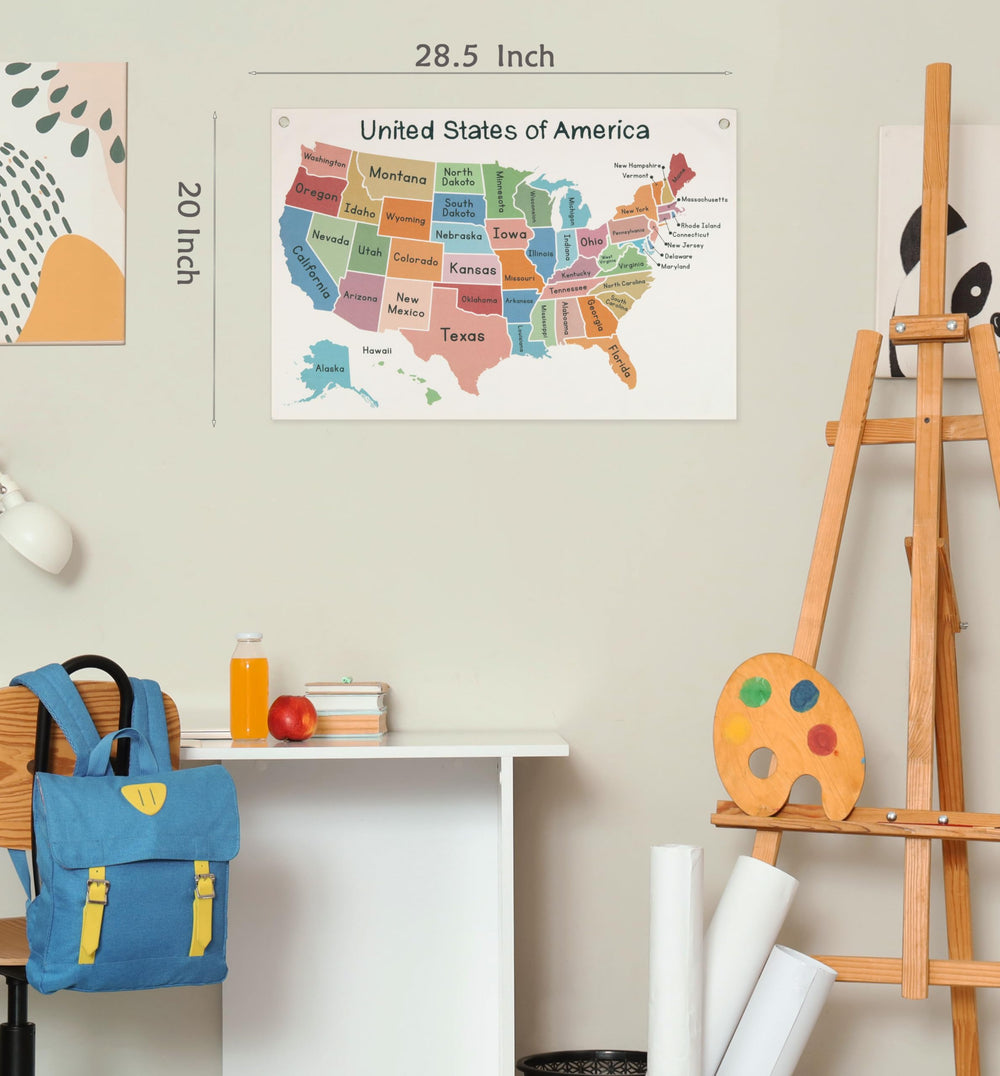 Sioial map theme learning room banner, beige backdrop for study spaces