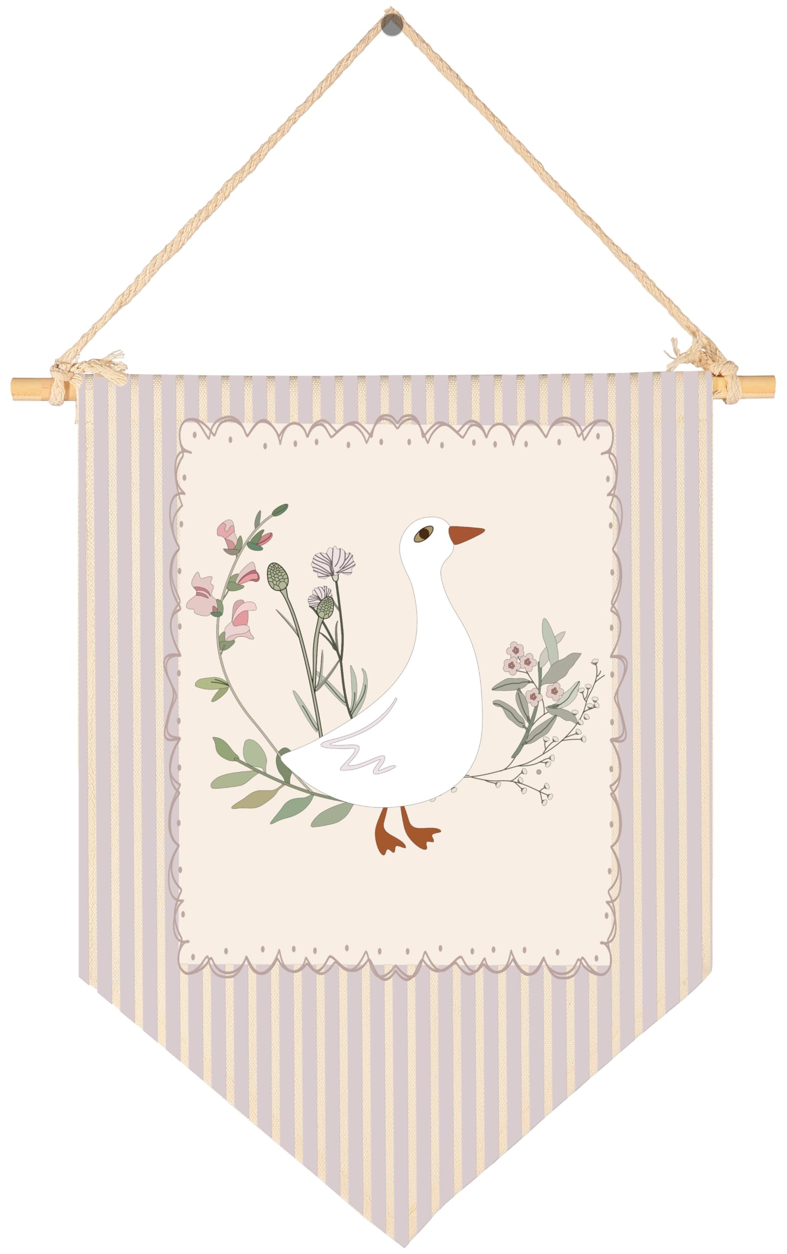 Sioial nursery banner beige hanging on wall for cozy kid spaces