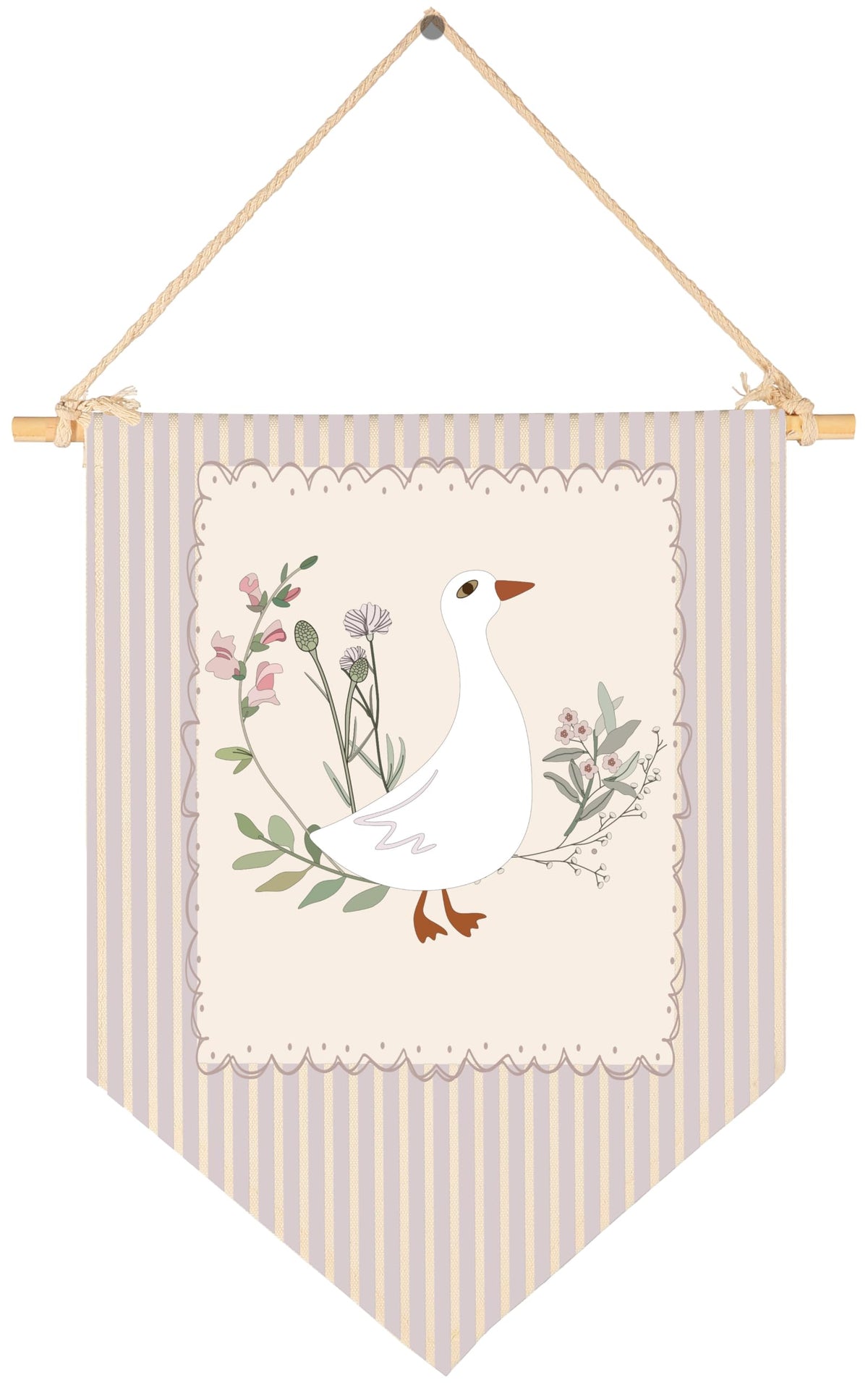Sioial nursery banner beige hanging on wall for cozy kid spaces