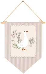 Sioial nursery banner beige hanging on wall for cozy kid spaces