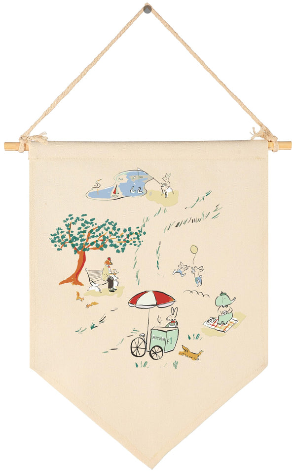 Sioial nursery banner canvas beige for cozy kid's room decor.