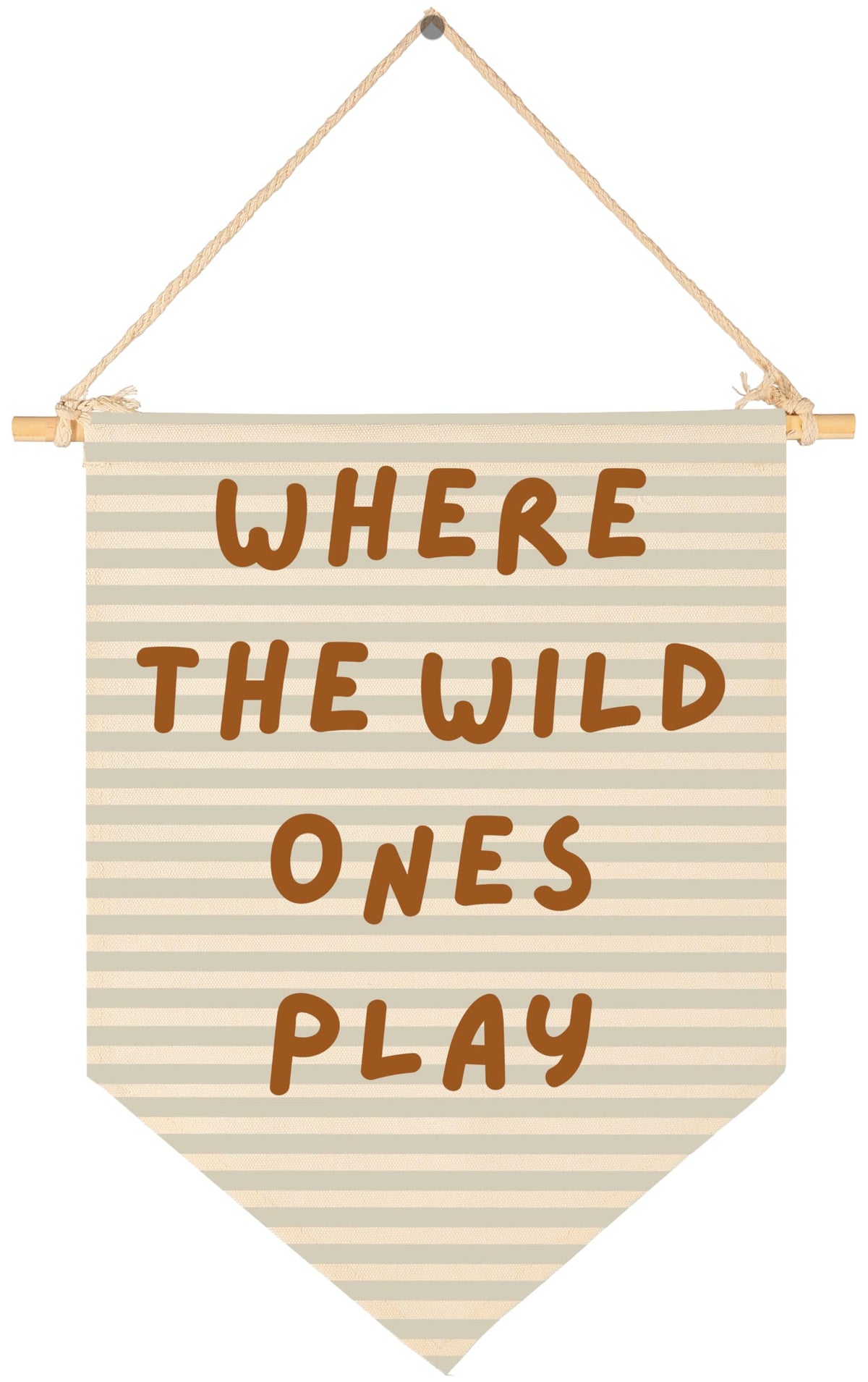 Sioial nursery banner wall art for Where the Wild Ones Play, ideal for imaginative play spaces.