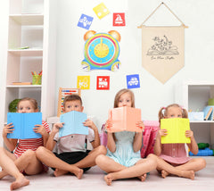 Sioial hanging banner brightens playroom and reading area