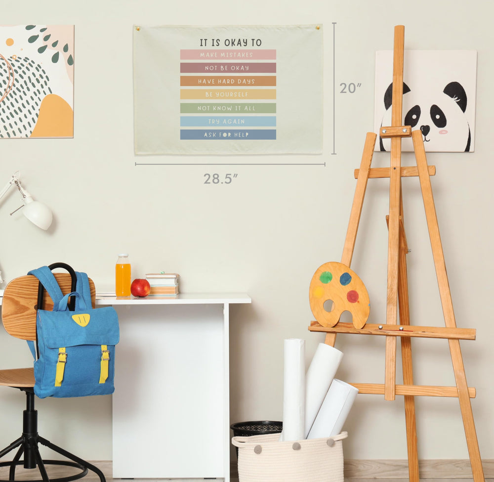 Sioial banner with two metal grommets makes hanging quick and secure.