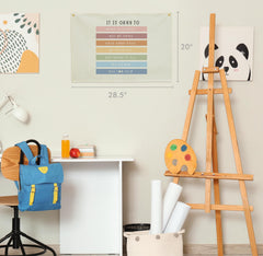 Sioial banner with two metal grommets makes hanging quick and secure.
