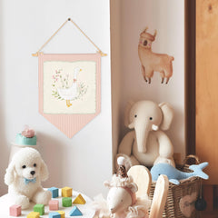 Sioial banner with pre-tied string and wooden stick for quick wall display